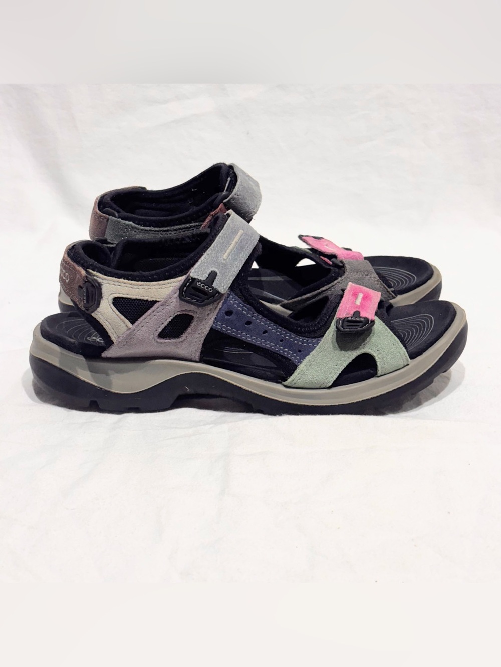 Ecco Multicolor Strappy Outdoor Sandals - Pink, Green, Gray, Navy, Black
